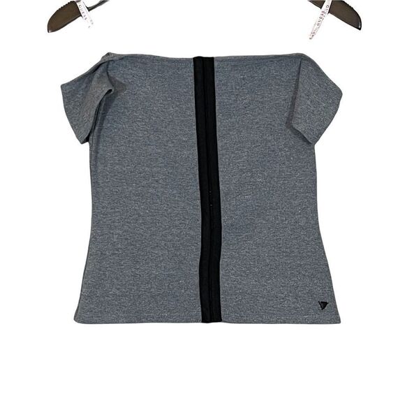 Guess Off The Shoulder Top Grey/Black Size M NWOT - Picture 3 of 4
